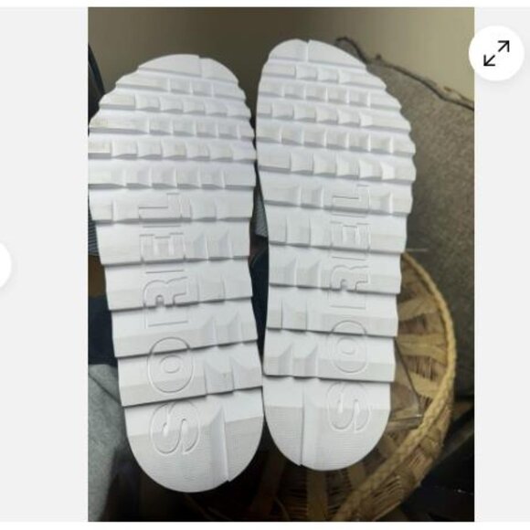 Sorel Roaming Sport Slide Sandals Women's 12 Black White Platform New - Picture 5 of 6